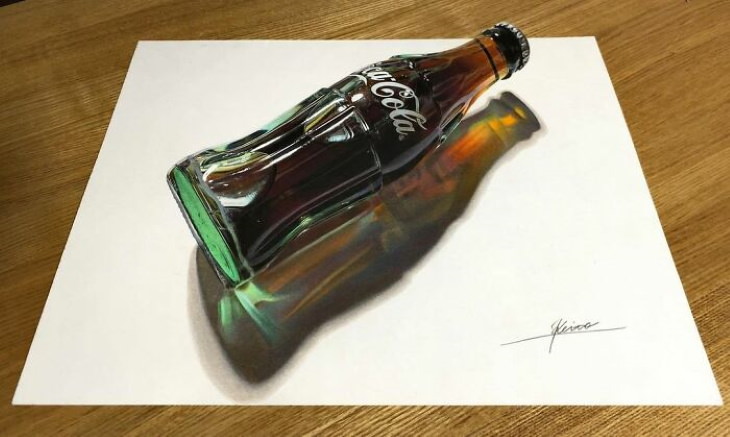 Photorealistic drawings by Keito coca cola