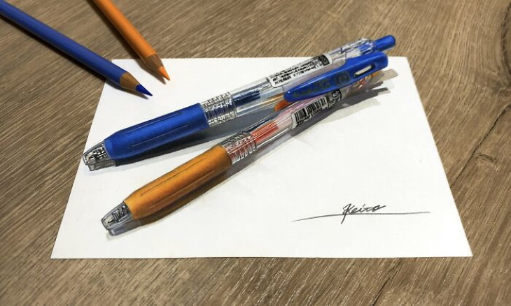 Photorealistic drawings by Keito pens