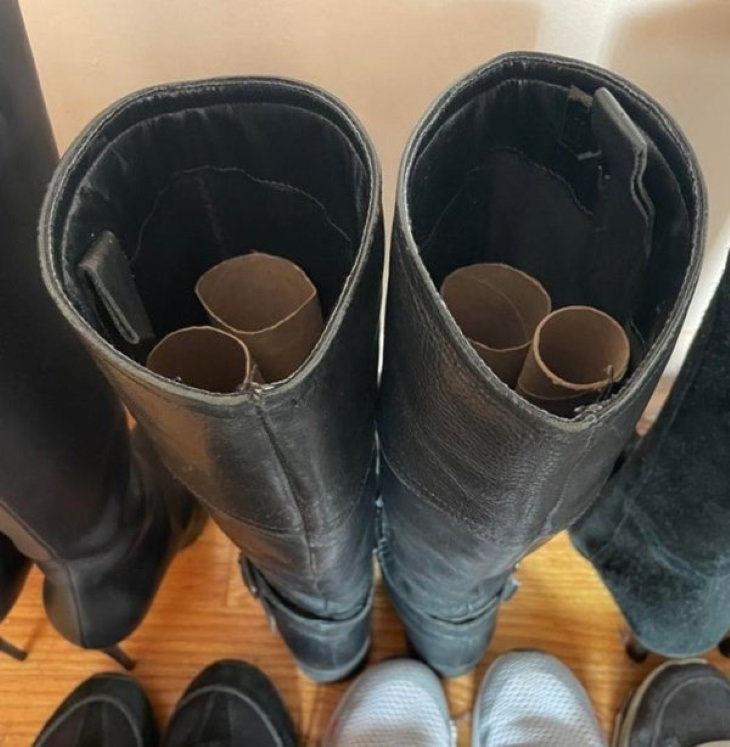  Clever Solutions paper towel rolls in boots