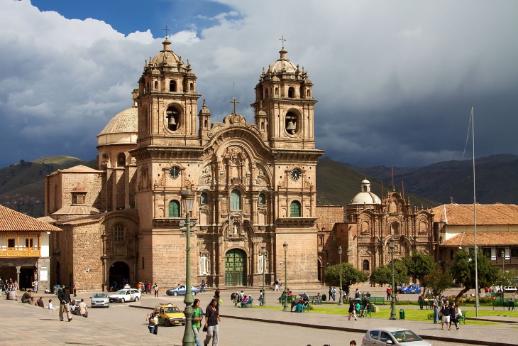 Colonial Architecture Iglesia de la Companía de Jesús, Cusco, Peru 