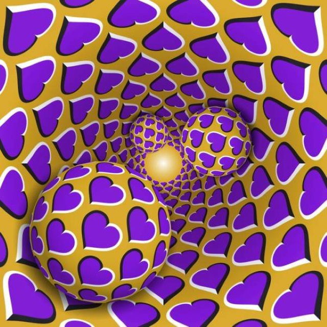 Optical Illusions moving hearts