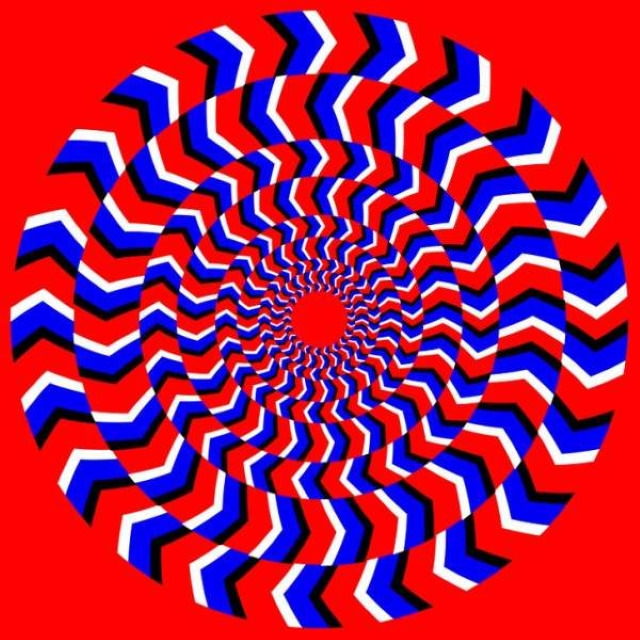 Optical Illusions big circle on a red background