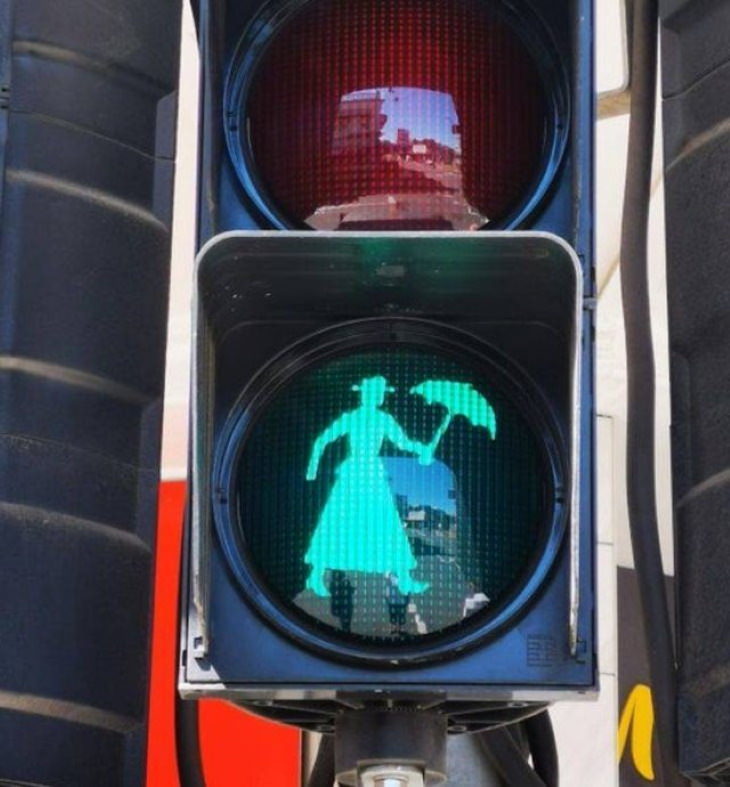Only in Australia Mary Poppins-themed crossing lights