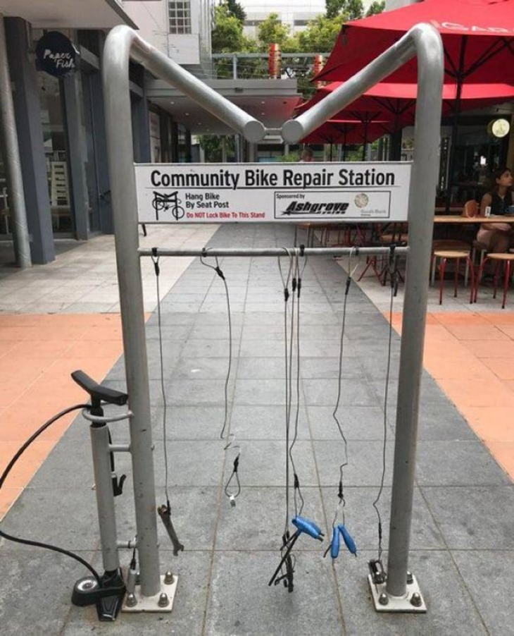 Only in Australia Brisbane bike repair stations 