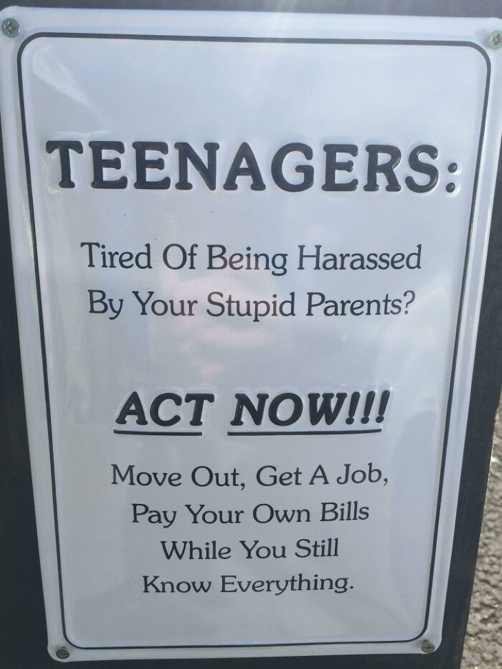 Funny Signs teenagers