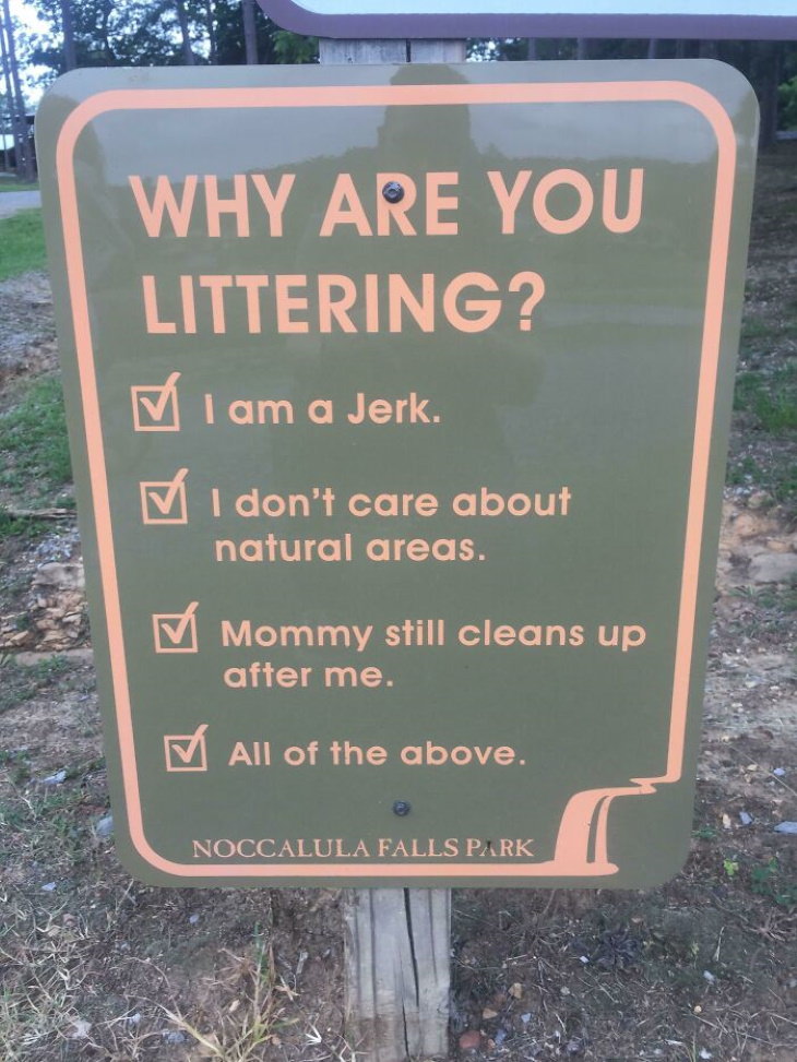 Funny Signs littering