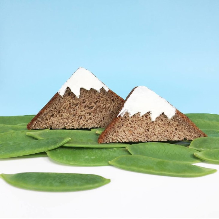 Helga Stentzel Food Art bread and peas landscape