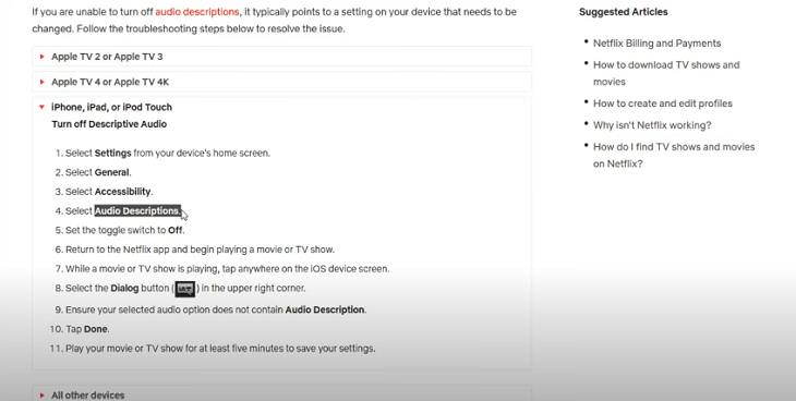 Netflix Tips, Tricks, & Hacks, audio descriptions