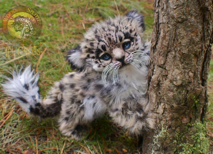 Cute Baby Animal Sculptures, Baby snow leopard