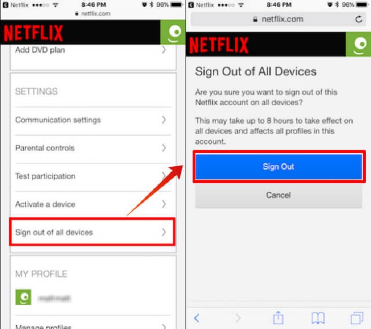 Netflix Tips, Tricks, & Hacks, sign out