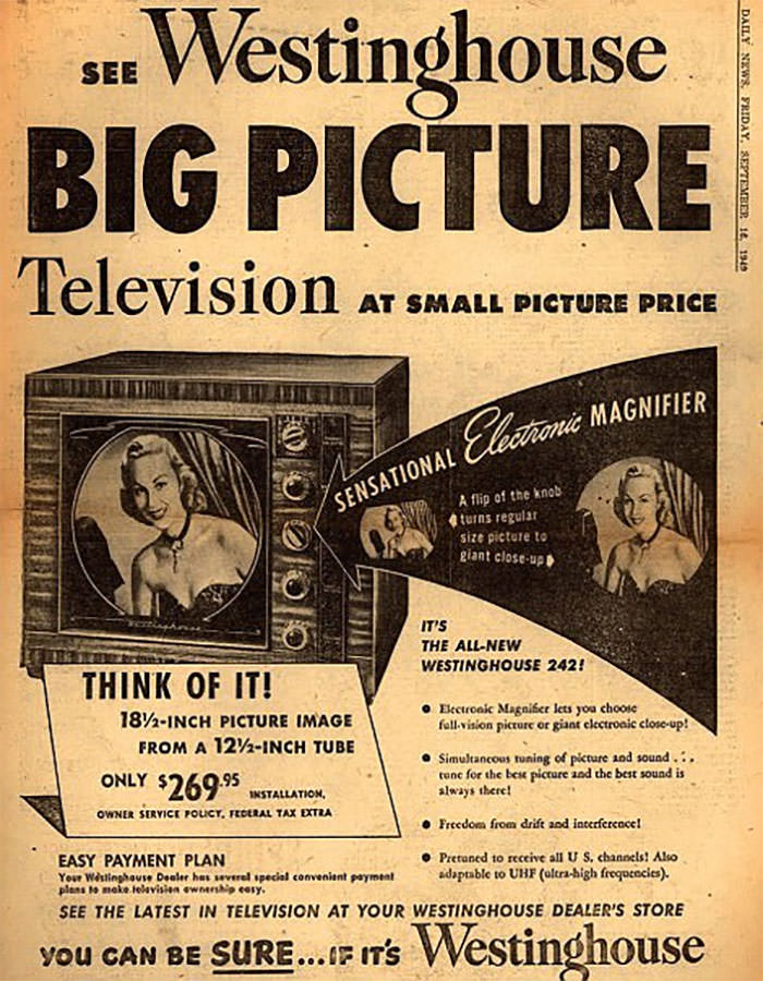 Westinghouse 'Big Picture Television', 1949