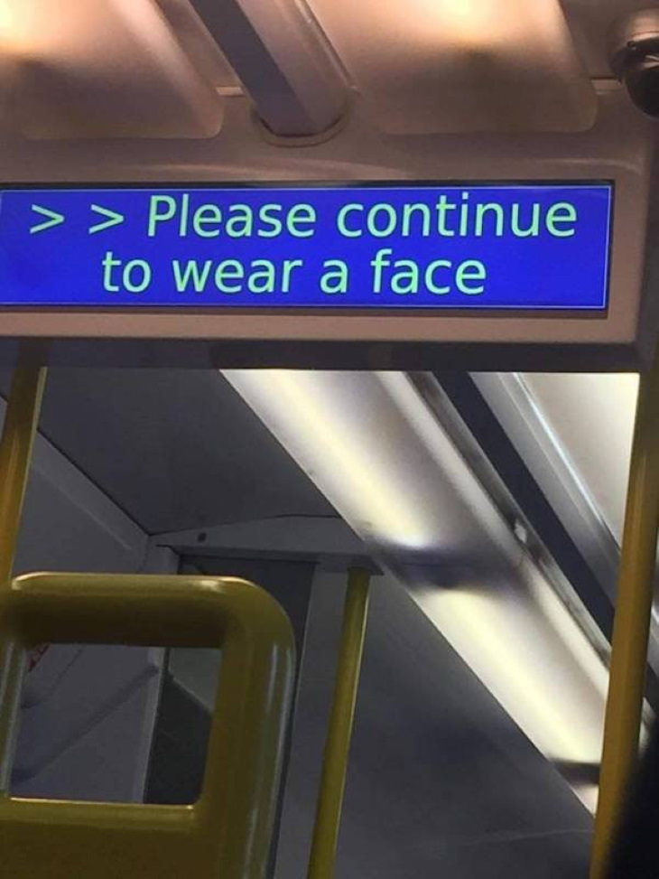 Funny Signs wear face