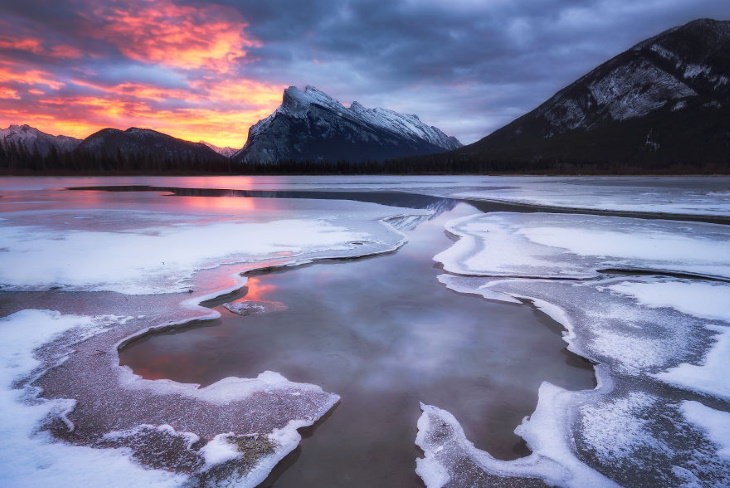 Scenic Mountain Landscapes by Marta Kulesza and Jack Bolshaw Vermillion Lakes, Banff National Park, Canada