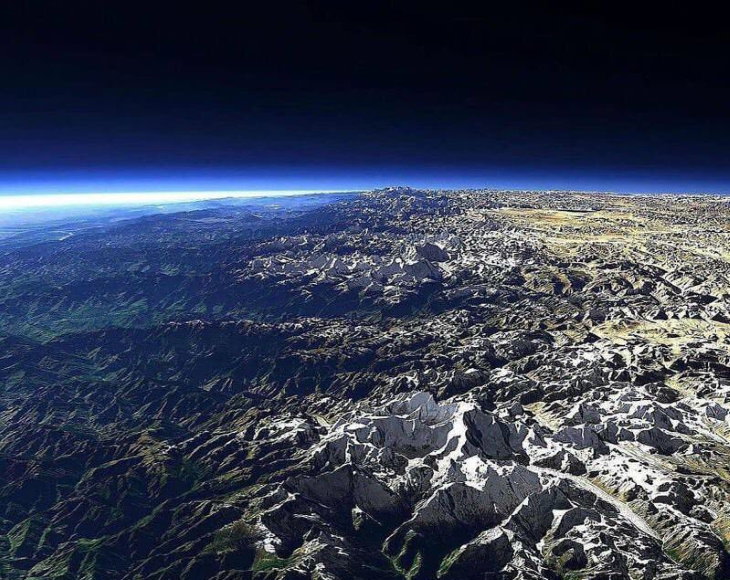Natural and Cultural Phenomena The Himalayan Mountains as seen from space