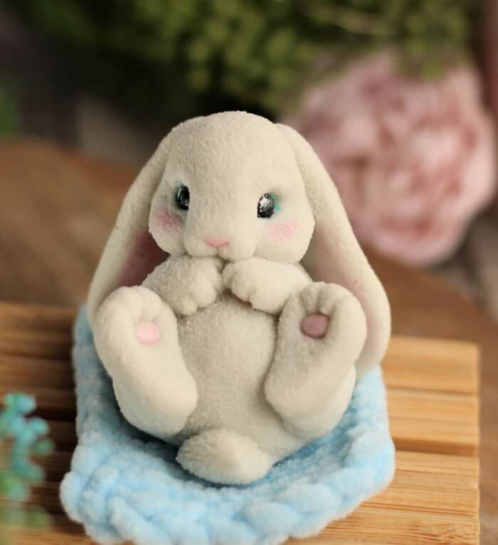 cute rabbit soap sculpture