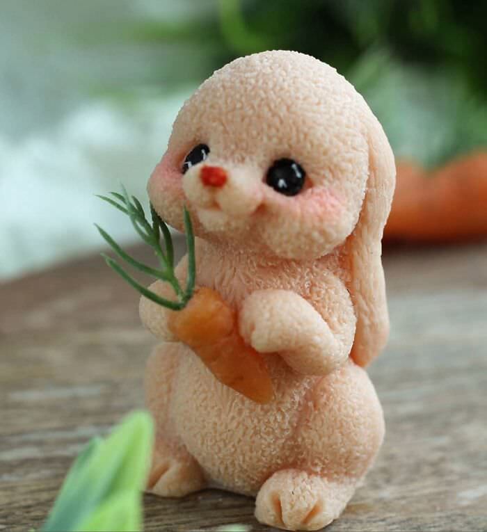 bunny with carrot soap sculpture