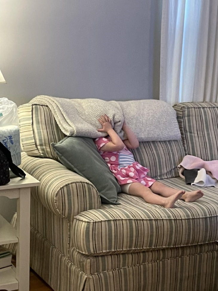 Kids Bad at Hide and Seek couch