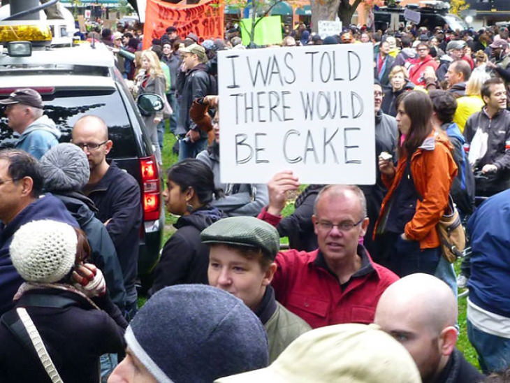 Funny Protest Signs cake