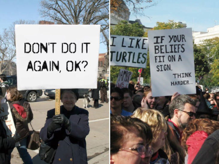 Funny Protest Signs don't do it again
