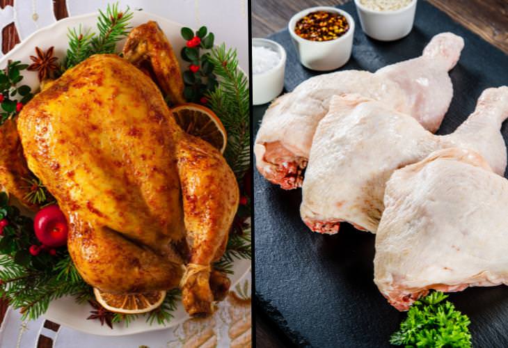 Alternativas asequibles a los alimentos caros, pollo entero por partes