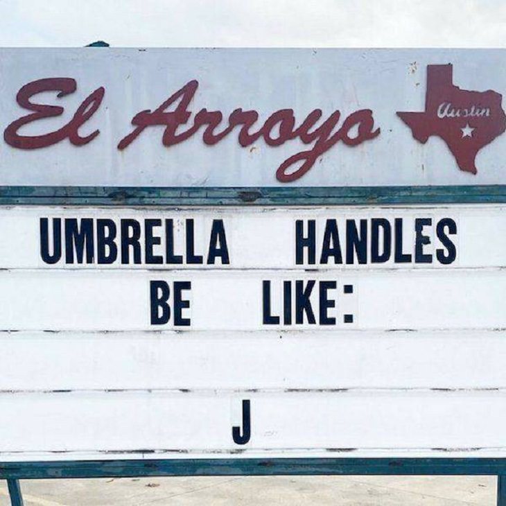 Restaurant funny signs, umbrella 