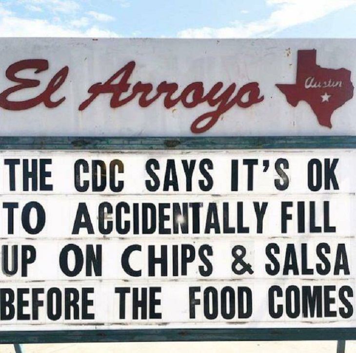 Restaurant funny signs, CDC