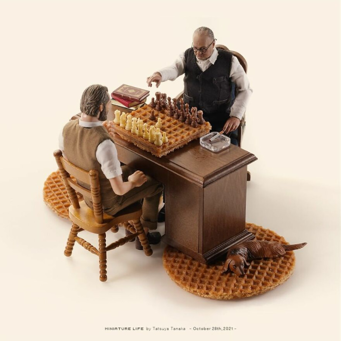 Miniature art by Tatsuya Tanaka chess game