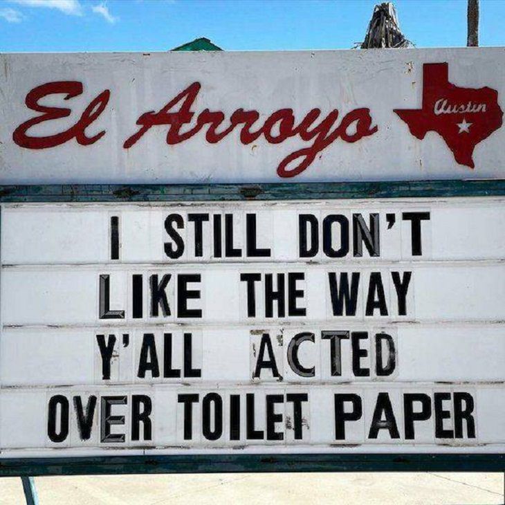 Restaurant funny signs, toilet paper