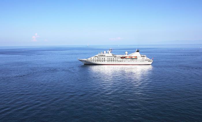 ocean Cruise ship in the deep sea