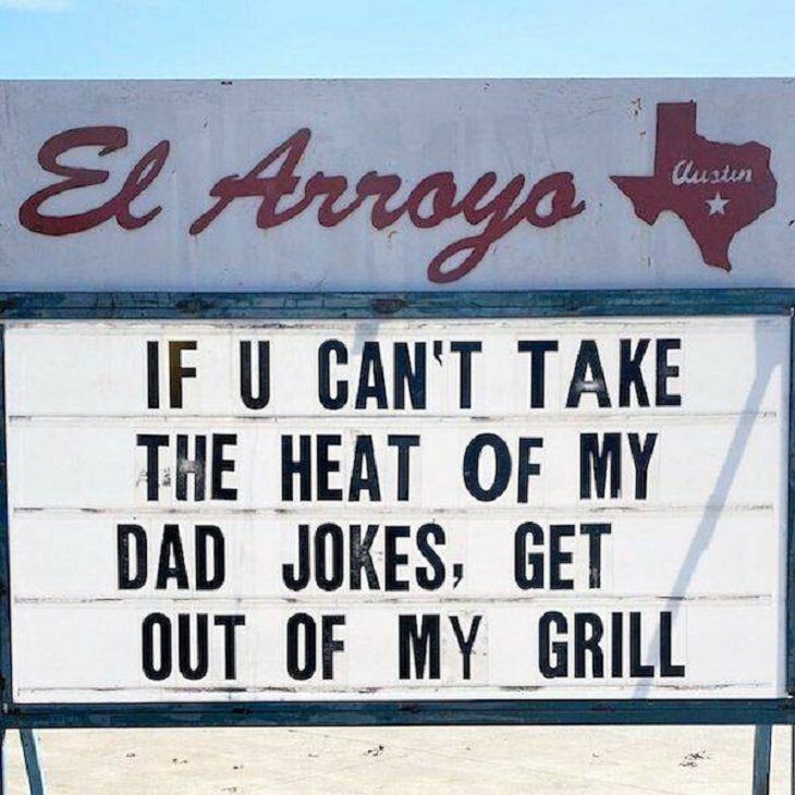 Restaurant funny signs, dad jokes