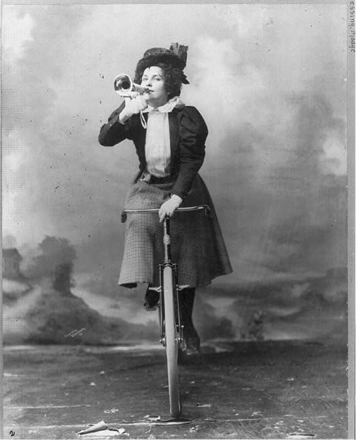 1880-1900s Bike photos British actress Madge Lessing, 1898
