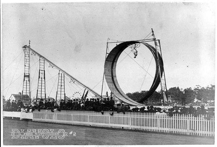 1880-1900s Bike photos Daredevil act before an audience, c. 1905