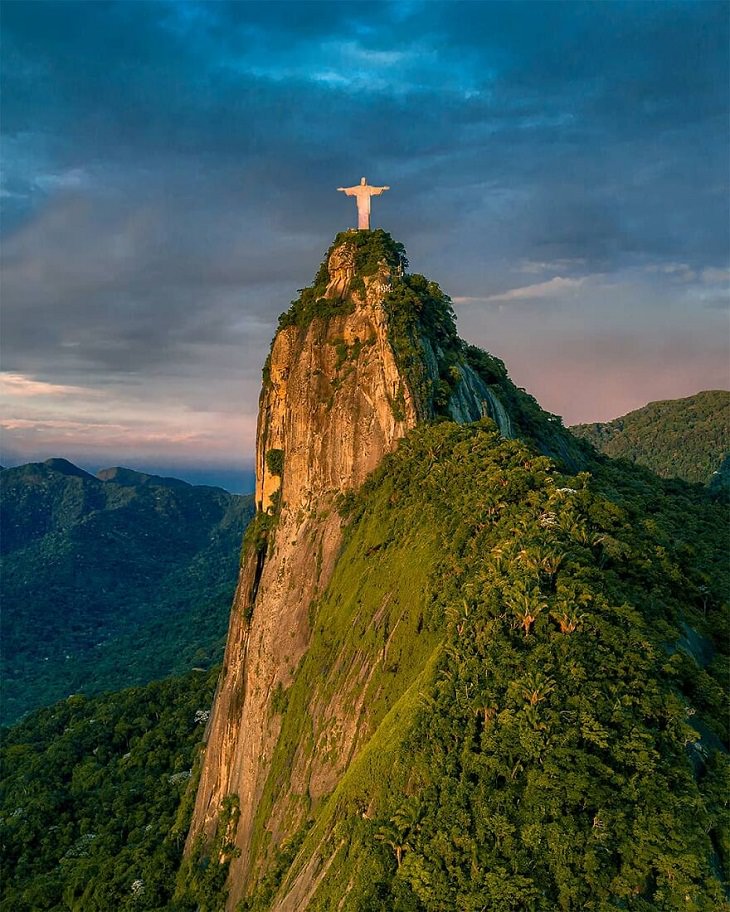Aerial Views, Statue of Christo Redentor, Rio, Brazil