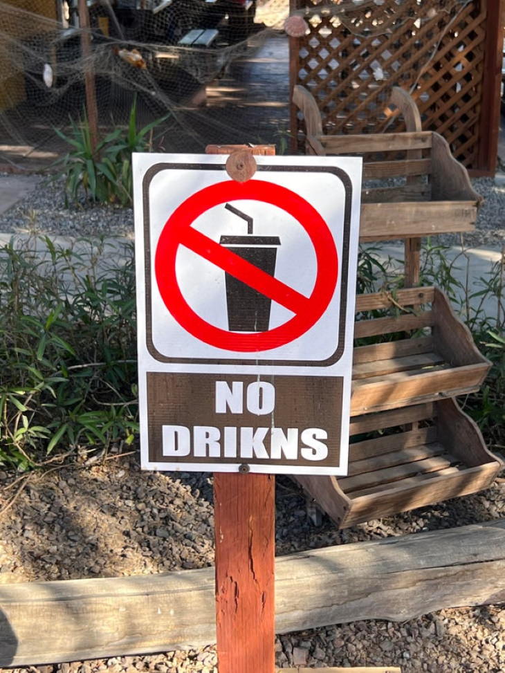 Translation Fails no drinks