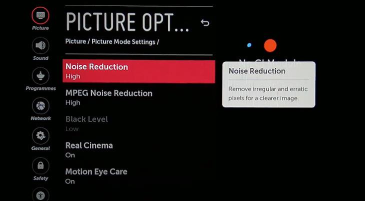 TV Picture Quality, noise reduction