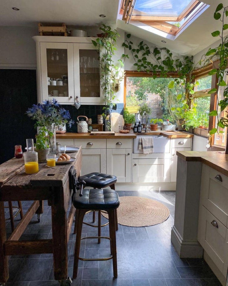 Interior Design Beautiful kitchen full of plants and light in Morpeth, England