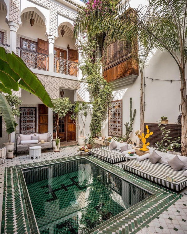 Interior Design Riad Yasmine, a hotel in Marrakech, Morocco