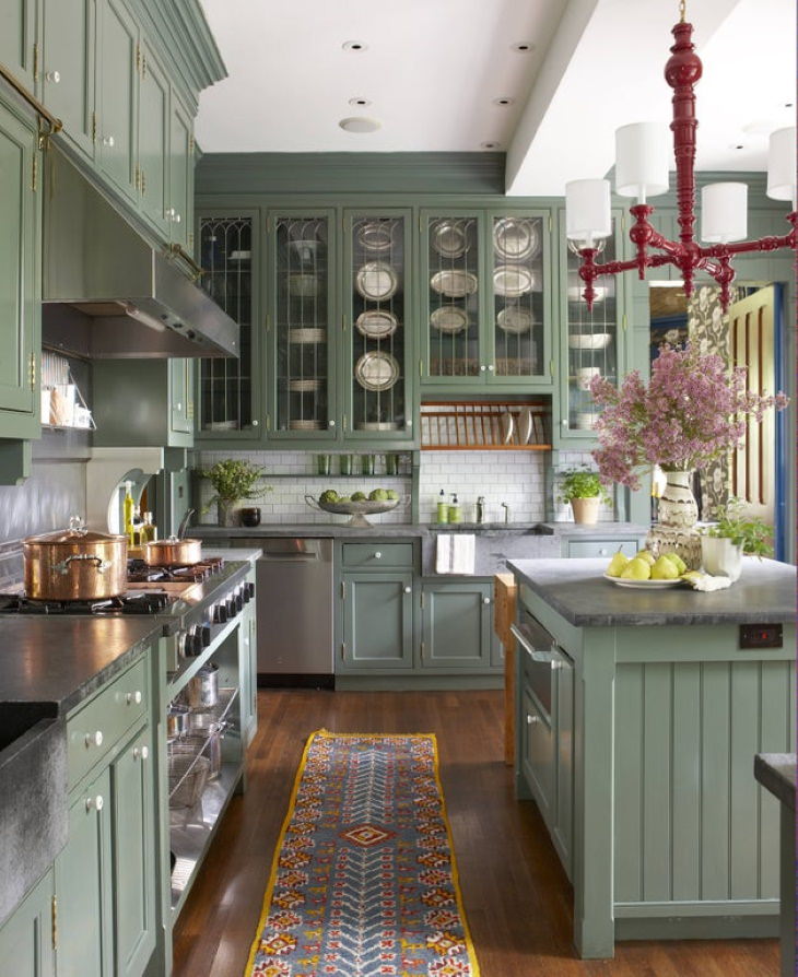 Interior Design kitchen in an old Victorian home in Southport, Connecticut