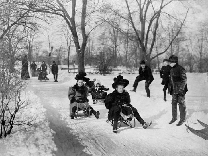 central park skating, c.1900