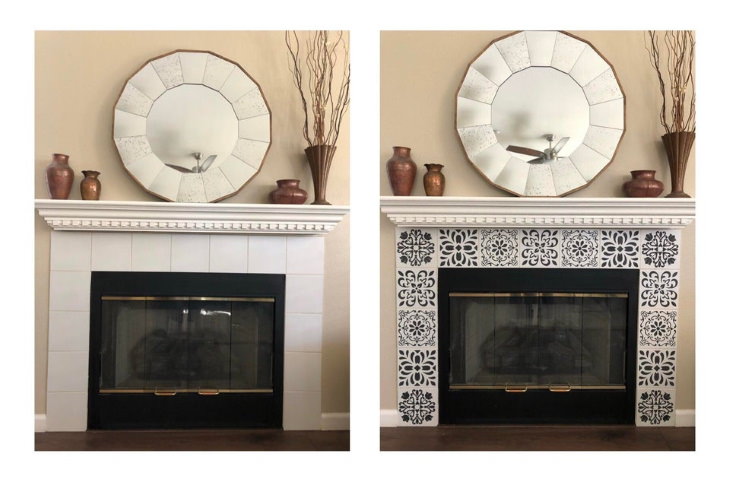 Before and After Room Renovations mantelpiece