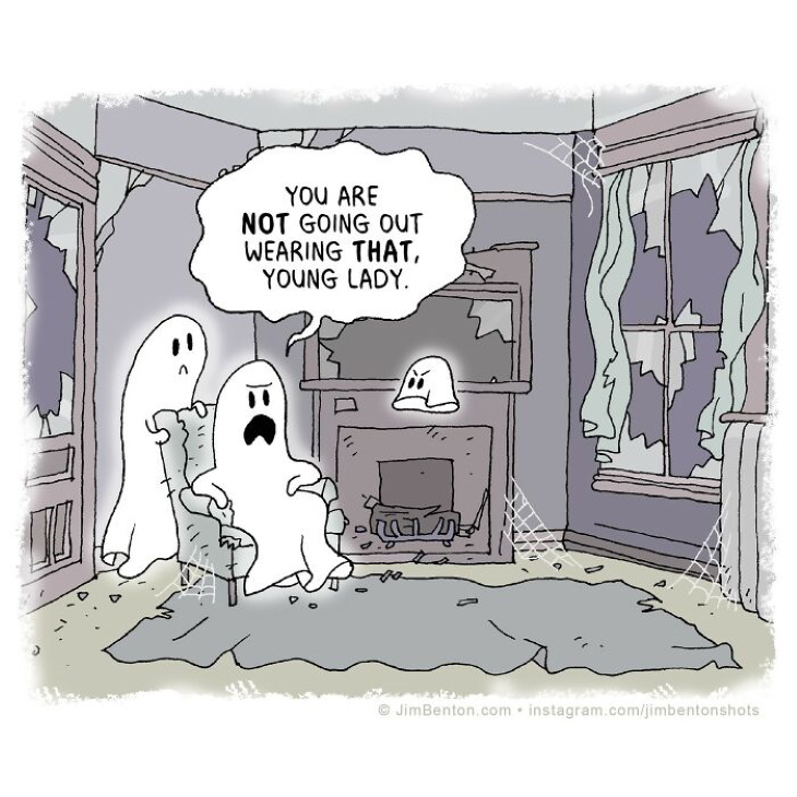 Jim Benton Comics family of ghosts