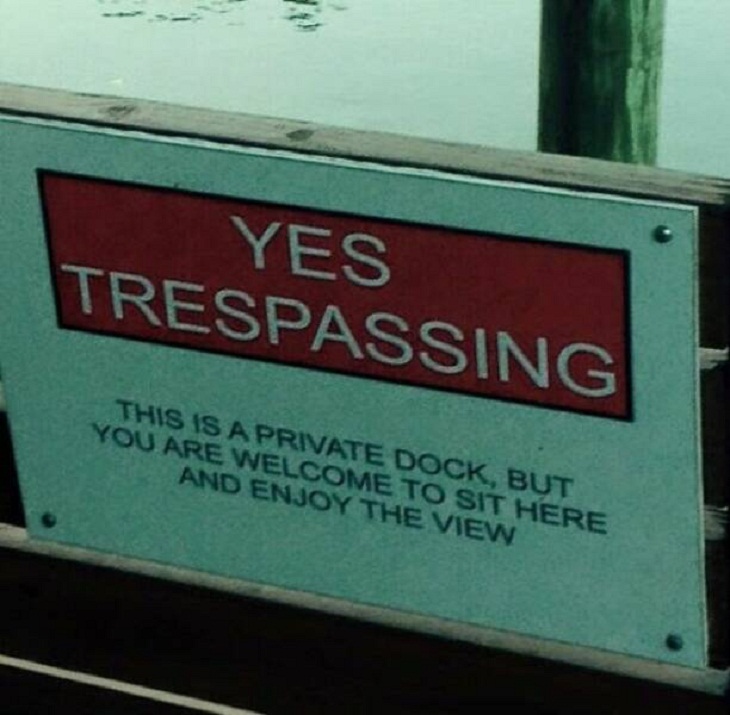 Genius Signs, trespassing