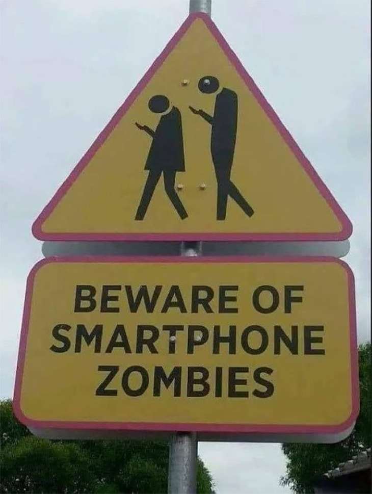 Funny Signs smartphone zombies
