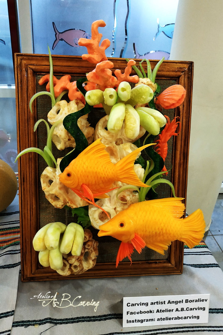 Angel Boraliev Pumpkin Carving fish and coral