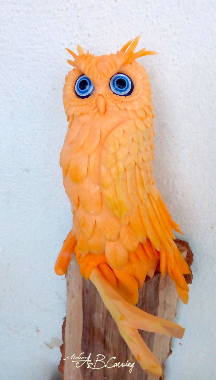 Angel Boraliev Pumpkin Carving owl