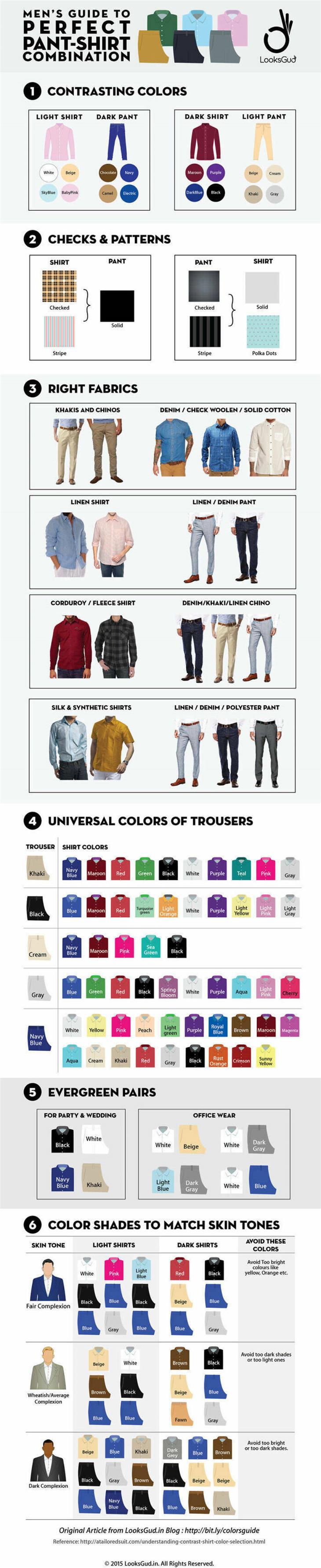 Clothing and Laundry Guide pant-shirt combinations