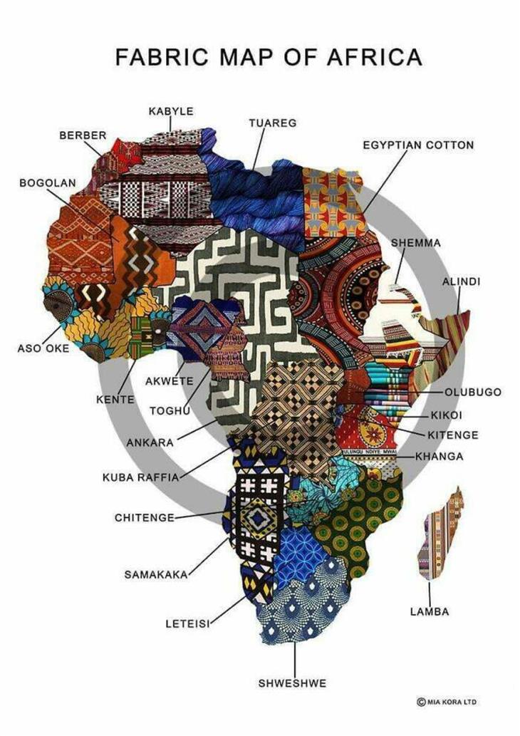 Clothing and Laundry Guide fabric map of africa