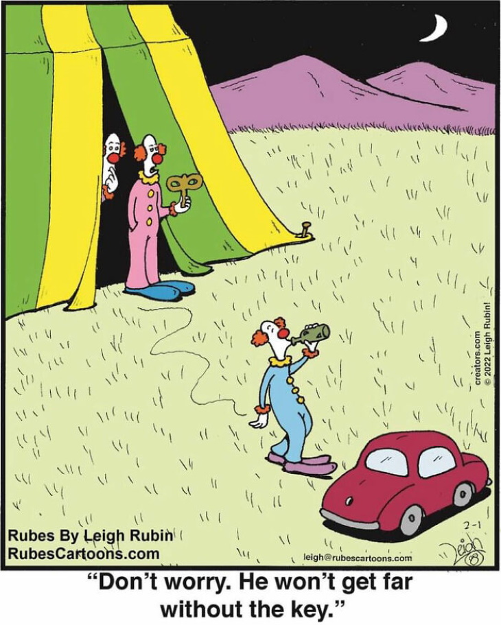 Leigh Rubin Comics drunk clowns