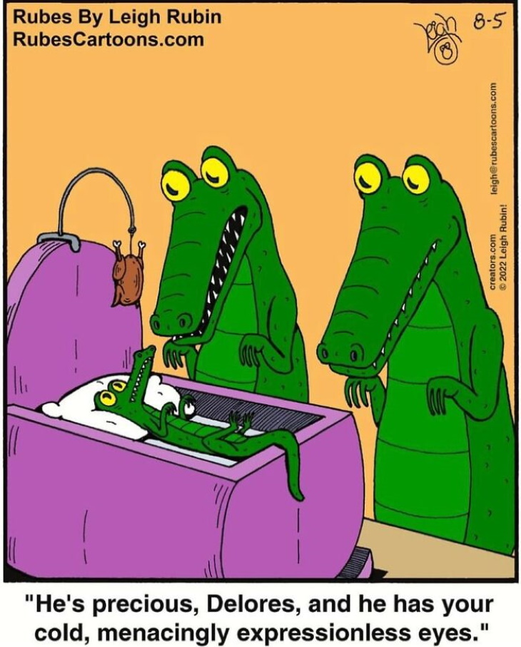 Leigh Rubin Comics family of alligators