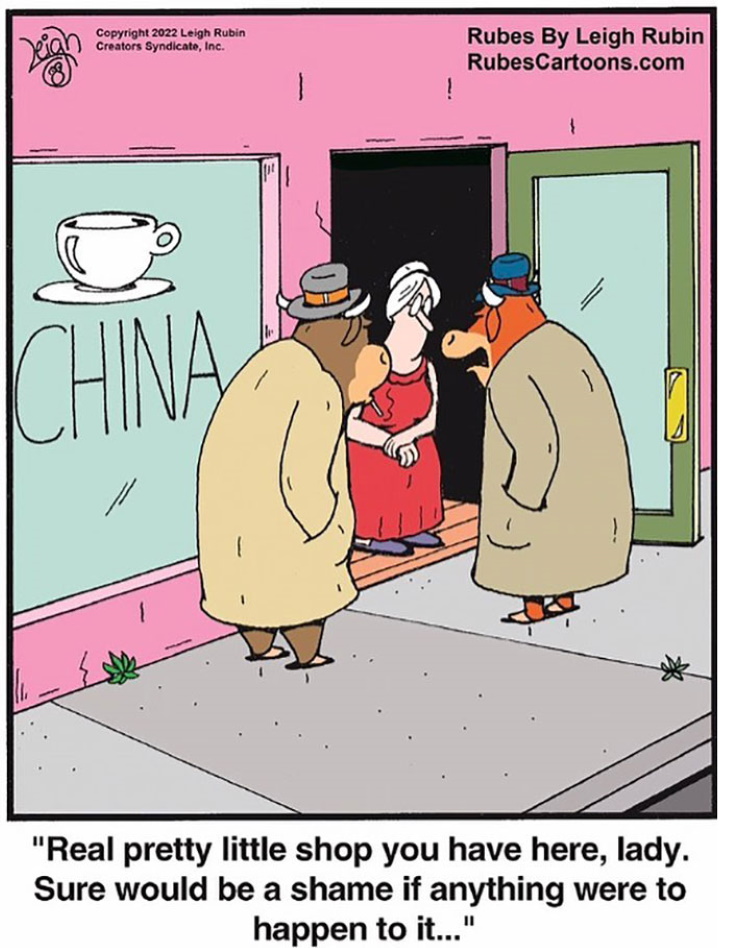 Leigh Rubin Comics bull in a china shop